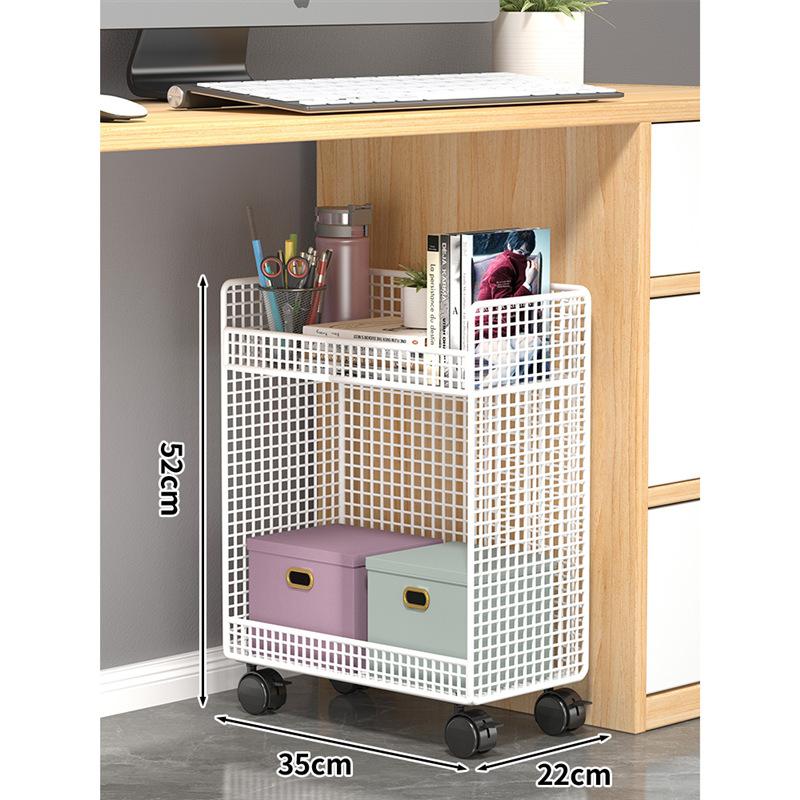 办公室置物架可移动桌下文件收纳柜桌面文件架子落地放书包小推车 - 图1