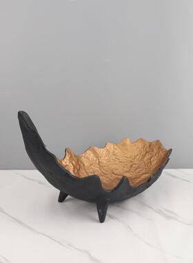 北欧意装高级感金色几何金创属托1159摆件客厅卧室玄关酒店家居饰