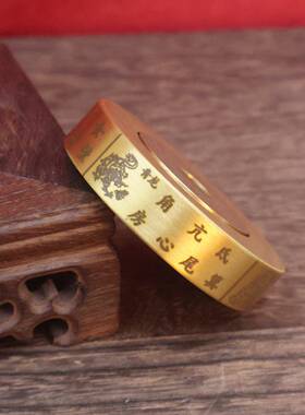 见描述神兽八罗卦盘手把件摆件铜文制罗经四仪转转24节气景区创市