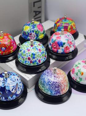 可爱花色金属呼叫铃85mm 手按铃餐桌铃 游戏铃 叫人铃 比赛铃