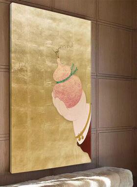 《》轻奢高级感金箔客厅装饰画新中式好寓意餐厅玄关挂画