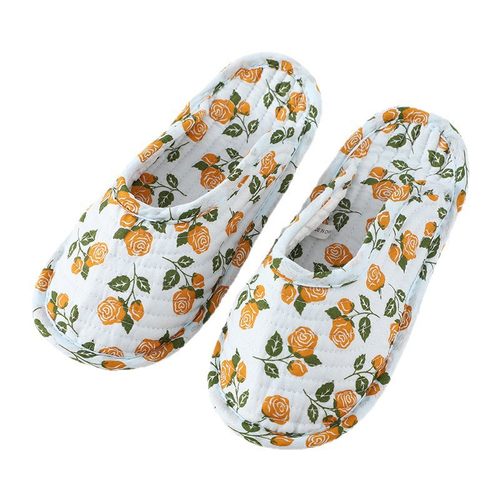 夏季爬爬垫专用拖鞋全棉布静音四季透气鞋套成人室内布底包头拖鞋 - 图3