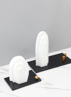 欧式轻奢几何树艺脂书假山术装饰摆件2000客厅卧装室房电视柜家居