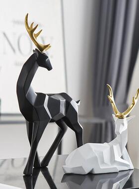 北欧轻奢鹿摆件一对电视柜酒柜办公室桌面装饰品客厅玄关家居摆设