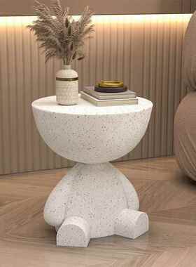 奶油落地摆件沙发客厅茶几简约床头柜卧室床边小型置物架家用凳子