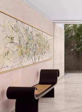 玄关国风沙发客厅挂画幽篁寓意高级新装饰画》好感背景独坐墙中式