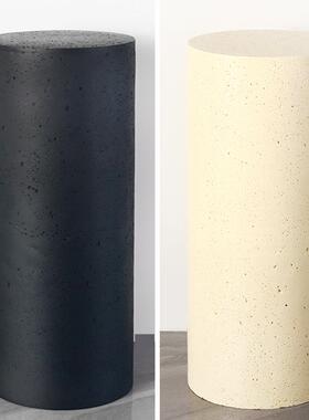 形洞石雕塑摆底座客厅墩电视柜旁落地WUK大理石展示架基台座圆石