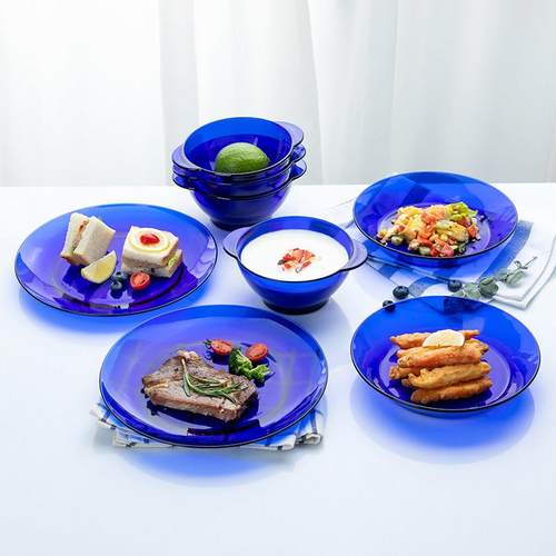 进口DURALEX多莱斯ins风耐热钢化玻璃轻奢餐具碗盘家用套装高级感 - 图2