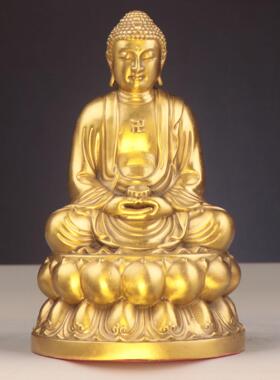 铜释迦摩尼释迦摩尼坐莲佛像家居铜摆件释迦佛佛祖
