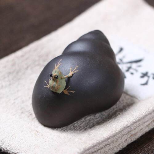 田螺喷水青蛙茶宠摆件紫砂茶桌茶台高端可养摆件茶具装饰品手把件 - 图2