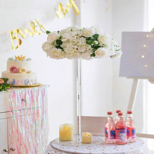 跨境爆品亚克力花架透明方形婚礼道具橱窗布置圆形婚庆挂饰置物架 - 图1