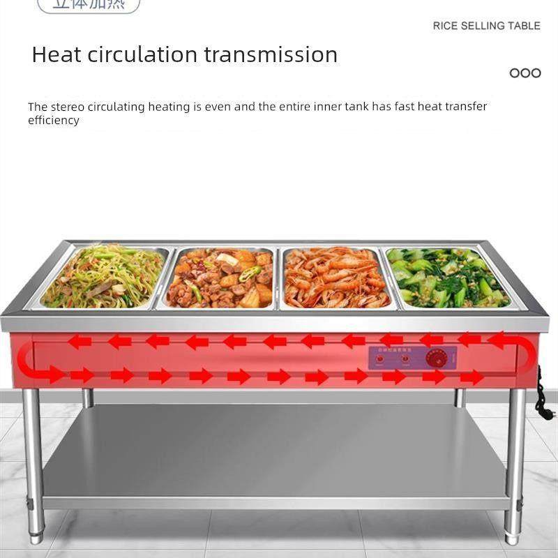 不锈钢快餐保温打菜台热卤保温台商用电加热保温车四格台式保温柜,淘宝优惠券,粉丝福利购,淘宝优惠卷