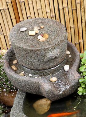 人造石磨流水器磨盘配件景观装饰阳台庭院花园彷石磨流水摆件造景