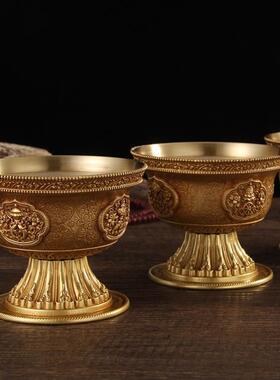 慧宝八吉祥供水碗D款纯铜供杯七支供铜碗器具摆件