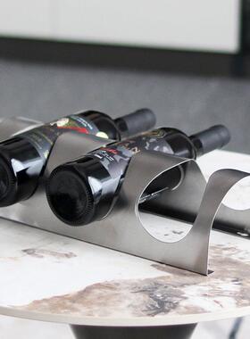 直销新款极简金属创意酒架葡萄红酒瓶架轻奢酒柜摆件样板间售楼处