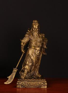 铜关公铜提刀关公铜关公财神武财神铜象摆件