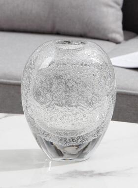气泡透明琉璃花瓶现代家居玻璃工艺品摆件软装样板房餐桌客厅装饰