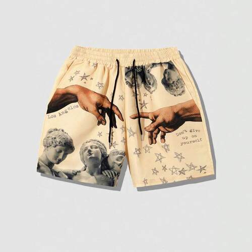 Regular Fit Creative Print Lounge Shorts Pajama Shorts - 图0