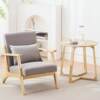 Nordic single sofa chair solid wood fabric balcony lazy leisure table and chair B&B living room reception and negotiation sofa chair