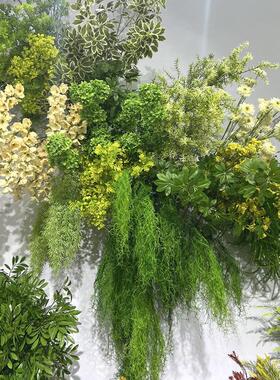 绿色彷真花森系彷真绿色植物叶子婚庆花材配叶花艺装饰道具假花假