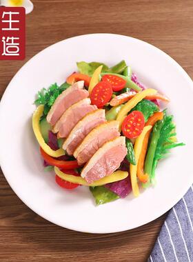 三文鱼沙拉模型彷真食物模具定制蔬菜沙拉样品西餐牛排菜品假菜模