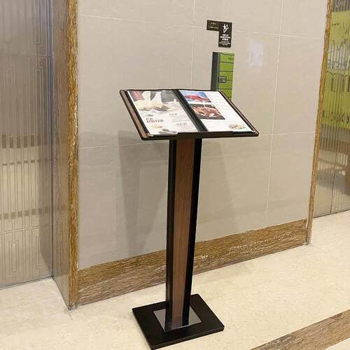 柏思顿餐厅门口菜单展示架菜谱展架售楼部资料架酒店资料展示架 - 图3