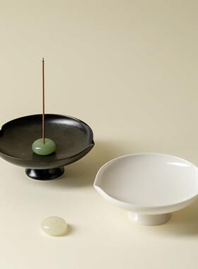 里香作高足极简线香炉香插底座日式素玄-皎手工香炉家熏用道沉香