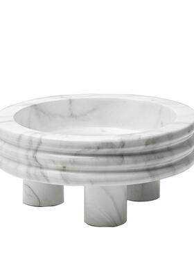 现代简约创意树脂线圈花瓶花器软装样板房售楼部桌面大理石纹饰品