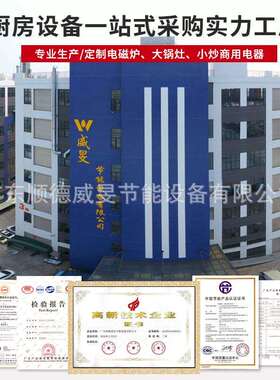 商用电磁双头大锅灶大功率厨房设备双头双尾炒灶双眼凹面大炒炉