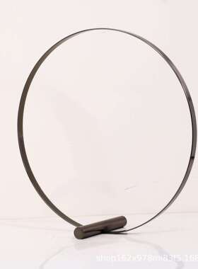 现代简约金属圆形摆件样板房售楼处桌面书柜书架软装摆设饰品