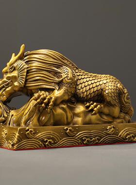 祥瑞避水兽财福摆件工艺品客厅家居铜摆饰办公室店铺装饰品开业礼