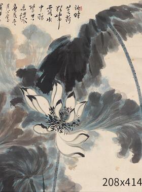 雅林文化新中式花鸟画仿古国画名家张大千荷花仙鹤花鸟