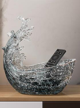 风生水起钥匙收纳玄关摆件现代轻奢客厅茶几装饰品乔迁新居礼物