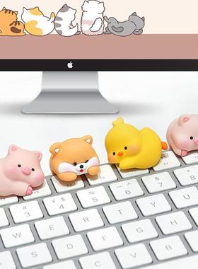 新款办公室电脑装饰品趴趴萌乐园可爱小鸭平躺小摆件车载装饰