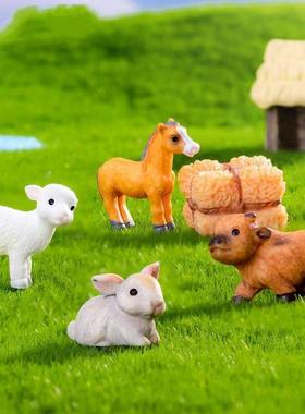 微景观创意牛羊狗猪小动物 田园农场造景diy装饰品配件迷你小摆件