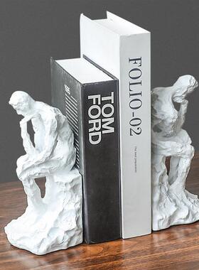 欧式简约思考者书靠摆件家居办公室书房样板房书架书桌桌面装饰品