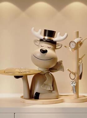 奢底鹿钥匙收纳入户玄关摆件托柜盘tpa01j高感客厅电视柜鞋家级居