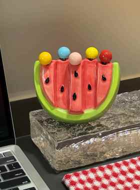 【新家的一百个快递】西瓜水果叉桌面摆件客厅家居装饰品创意礼物