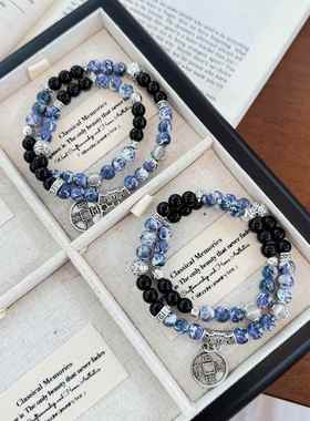 2026新中式古风手作串珠手链女生手串男小众设计情侣款手持年新款