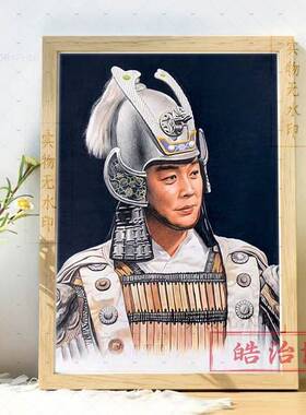 老三国人物手绘画照片相框摆台经典怀旧粉丝珍藏礼物家居装饰挂墙