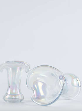 超高品质炫彩玻璃花瓶酒店样板间装饰品卧室样板房贝壳形花器