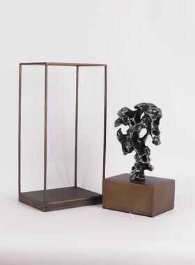 现MC-TY-68代新中式太湖石铁艺摆框架茶展示件展厅楼处售大堂隔断
