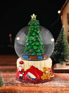 现货圣诞水晶球雪球静态摆件圣诞小屋雪花球桌面窗台节日装饰礼物