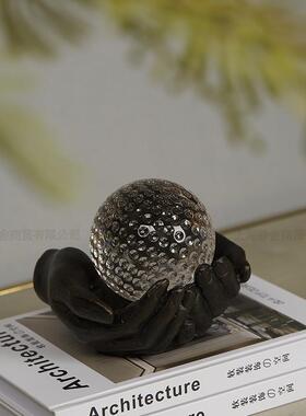 售楼处样板房间创意手托球金属摆件现代简约客厅家居装饰品艺术品