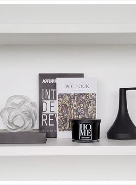 样板间书房现代家居简约软装饰品书挡创意陶瓷玻璃摆件组合ZH3026