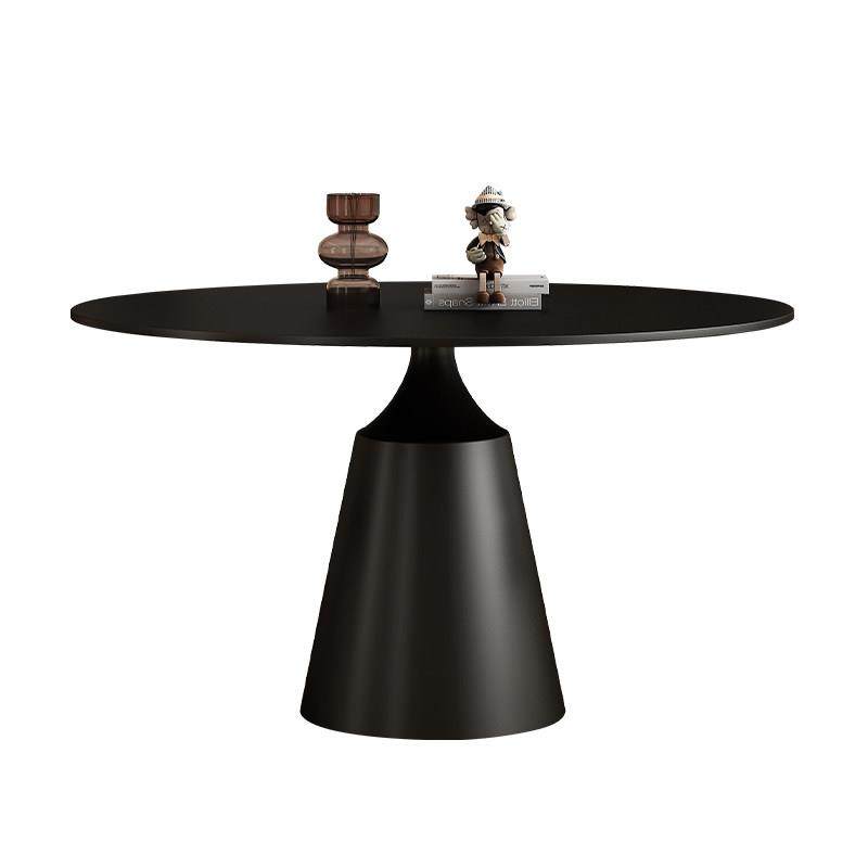 德利丰岩板圆桌意式现代简约圆形餐桌纯黑小户型家用高端吃饭饭桌,淘宝优惠券,粉丝福利购,淘宝优惠卷