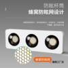 Anti-glare surface-mounted LED bold spotlight three-head living room bedroom no main light 3-light square ceiling downlight iron