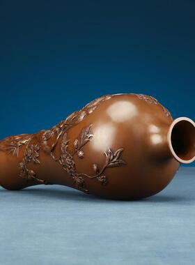 紫铜鹊紫铜31#花瓶摆物件家居工艺品结婚礼乔喜迁礼品