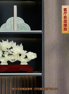 富贵玉如意摆件牡丹花家居客厅玄关电视柜轻奢装饰品新家乔迁礼物
