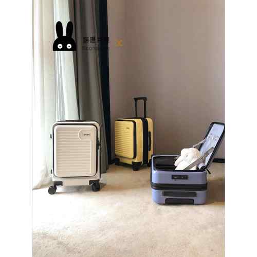 侧开盖行李箱女20寸可扩展大深仓旅行登机箱2025新款学生拉杆箱子 - 图2